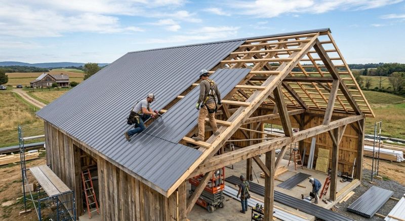 Barn Roof Installation in Oxford, MI